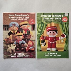 Vintage Jean Greenhowe's Knitted Gift Dolls Scarecrows Pattern Booklets 1990's